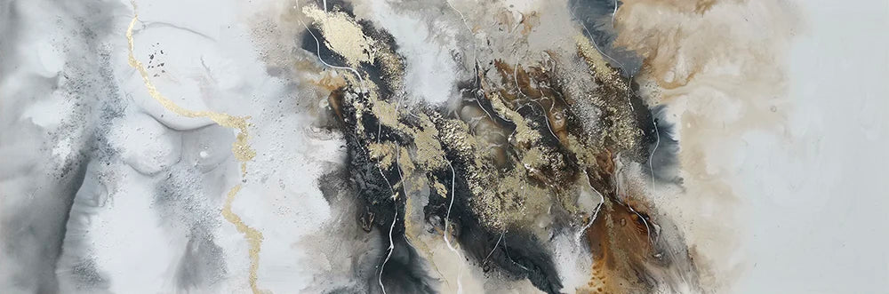 White Gold Abstract Poster