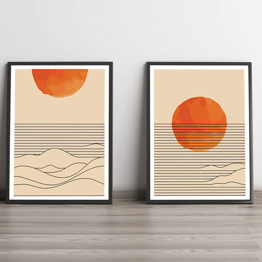 Burnt Orange Sunrise Art
