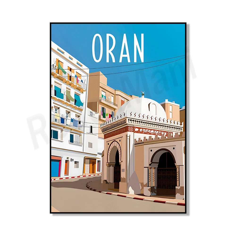 Minimalist Algeria Travel Art
