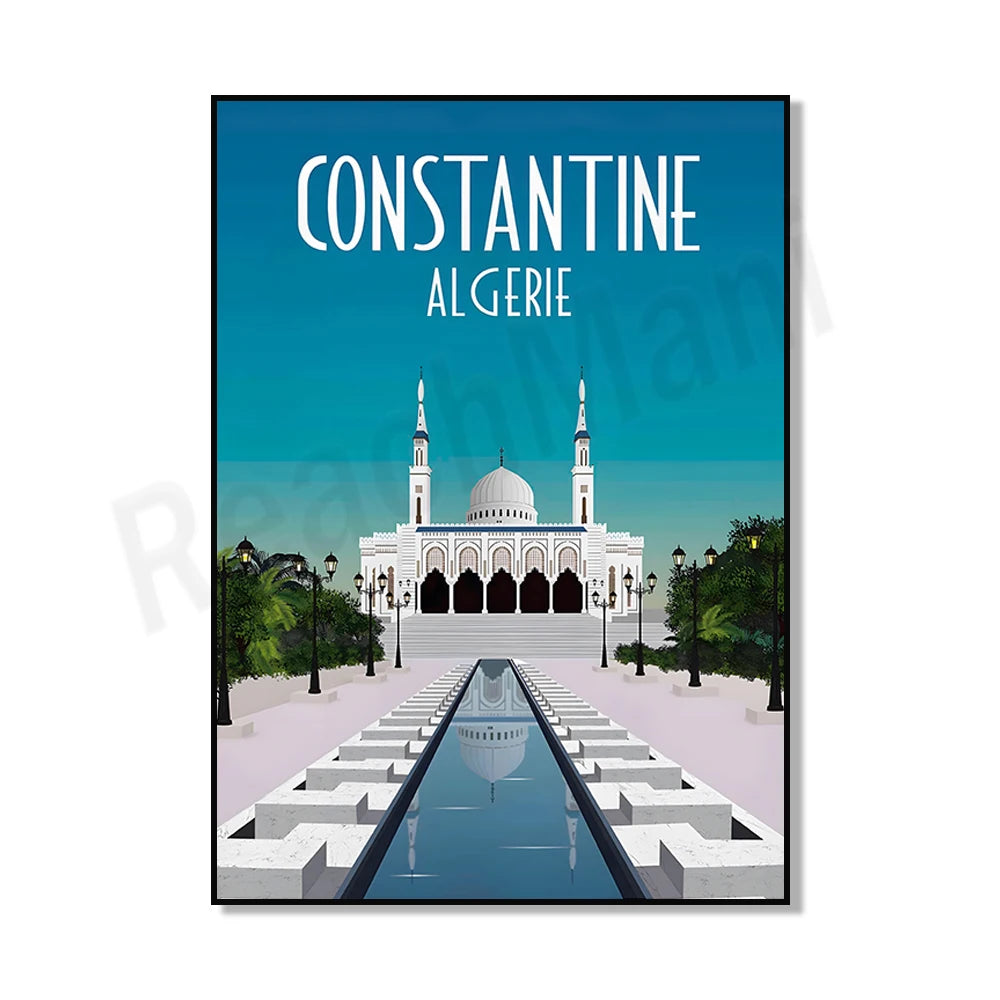 Minimalist Algeria Travel Art