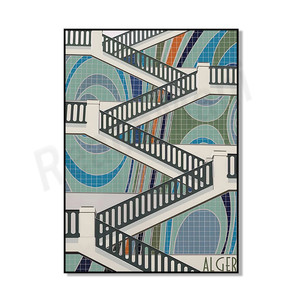 Minimalist Algeria Travel Art