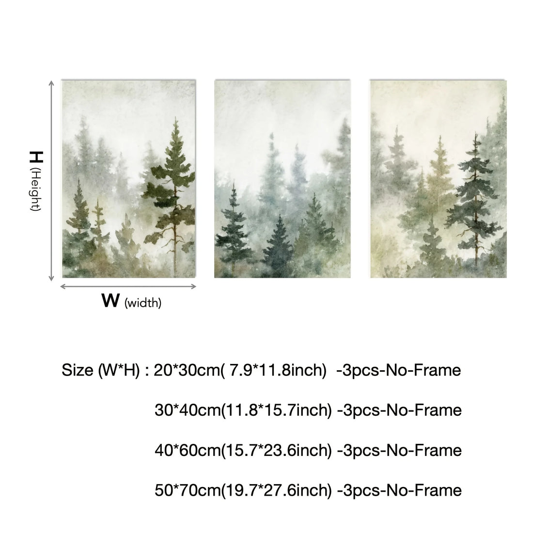 Watercolor Forest Wall Set