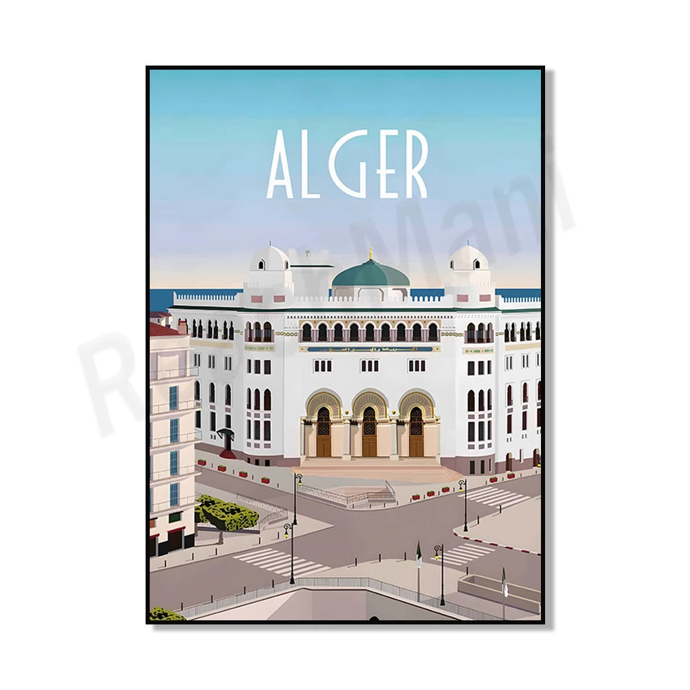 Minimalist Algeria Travel Art