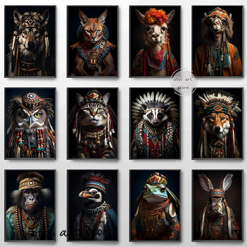 Aztec Animal Canvas Prints