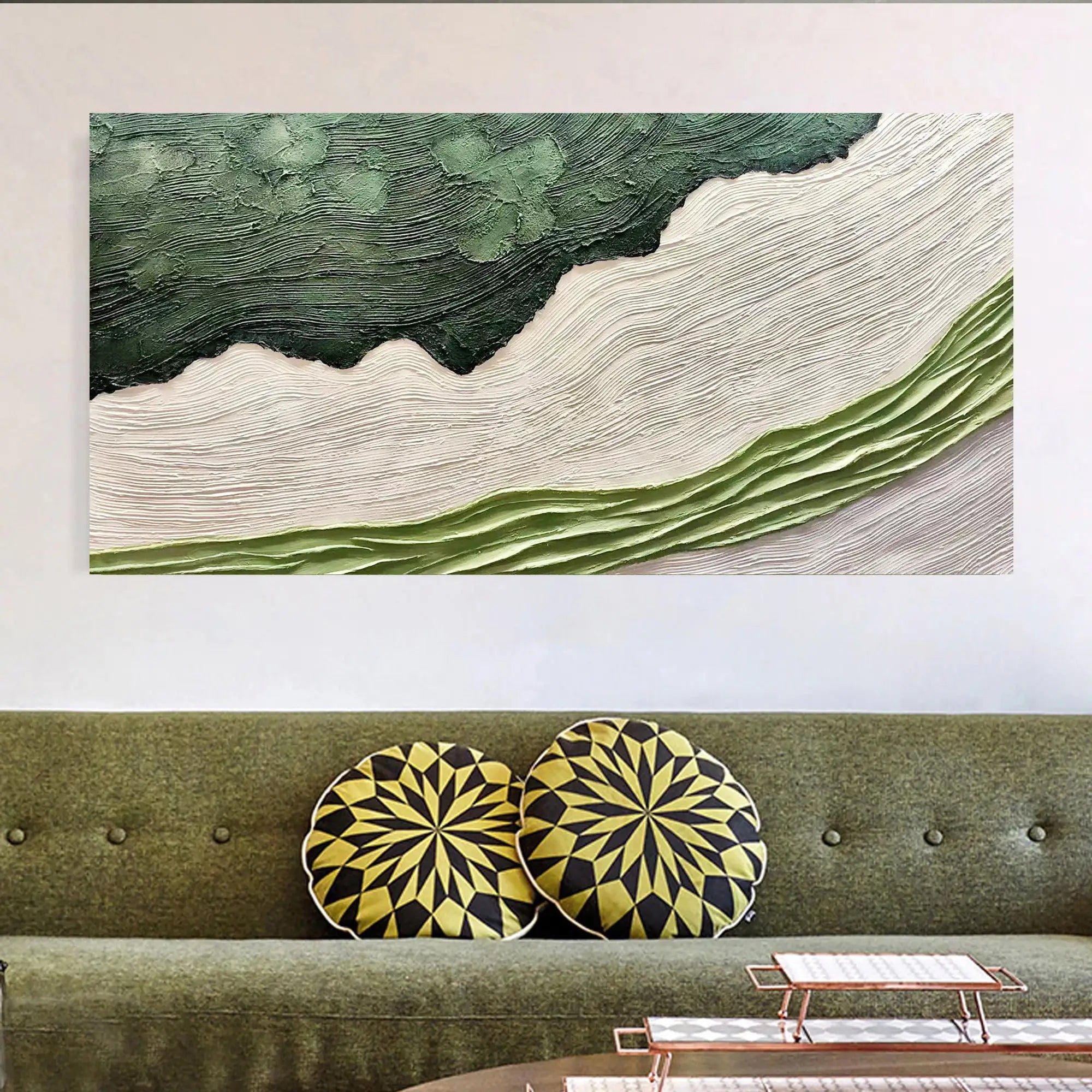 Green Ocean Waves Print