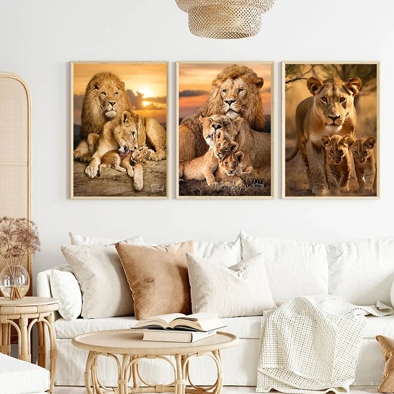 Wild Lion Tiger Prints