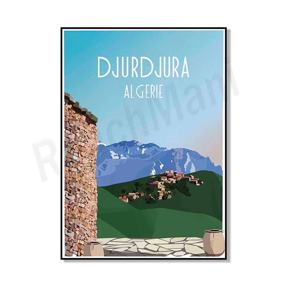 Minimalist Algeria Travel Art
