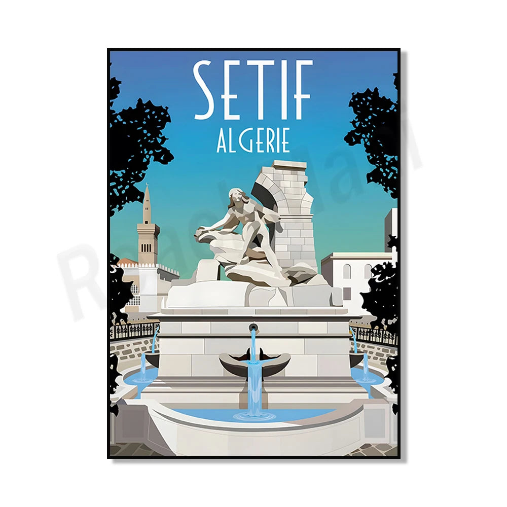 Minimalist Algeria Travel Art