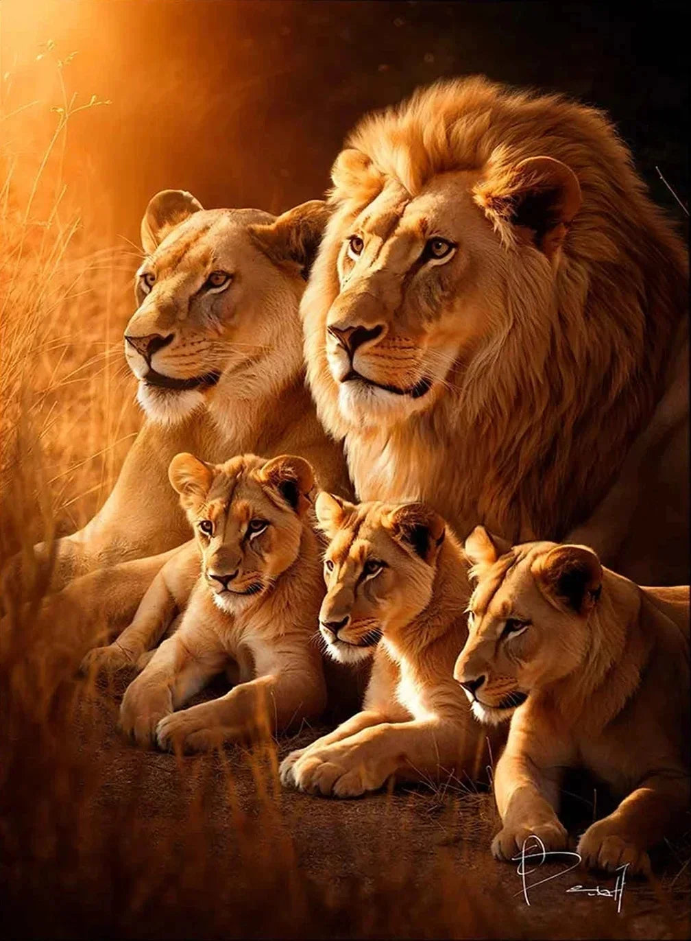 Wild Lion Tiger Prints