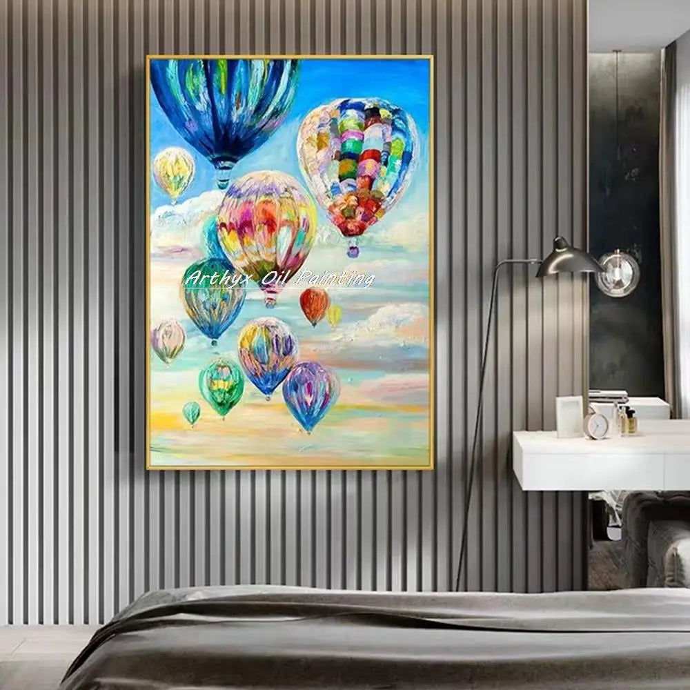 Hot Air Balloon Oil Art