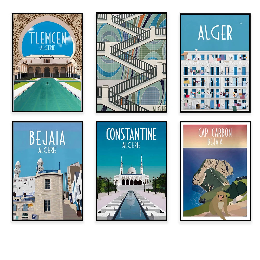 Minimalist Algeria Travel Art