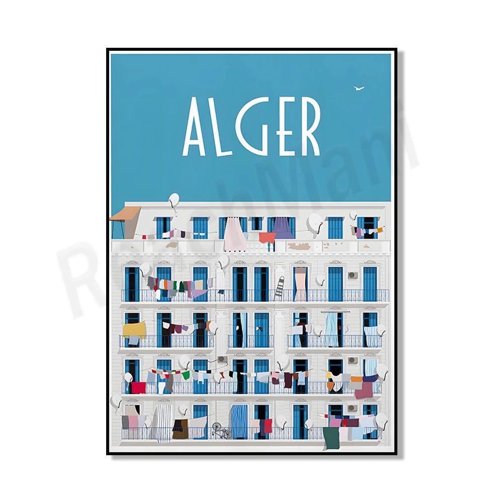 Minimalist Algeria Travel Art