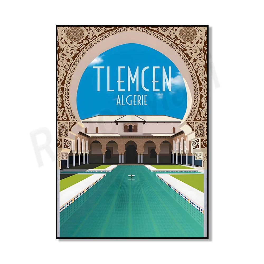 Minimalist Algeria Travel Art