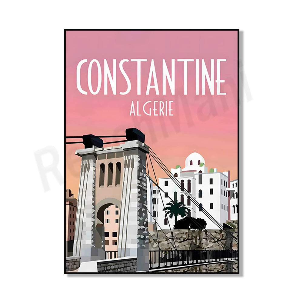 Minimalist Algeria Travel Art