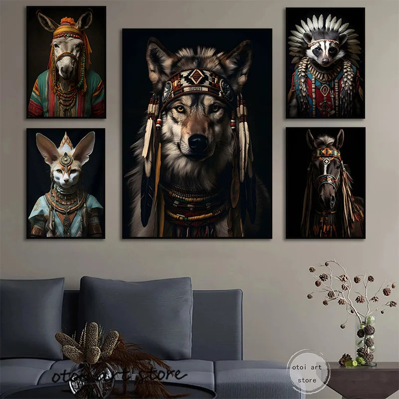 Aztec Animal Canvas Prints