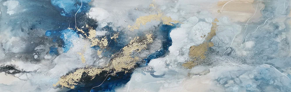 White Gold Abstract Poster