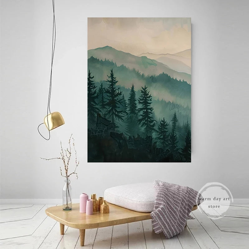Sage Green Mountain Print